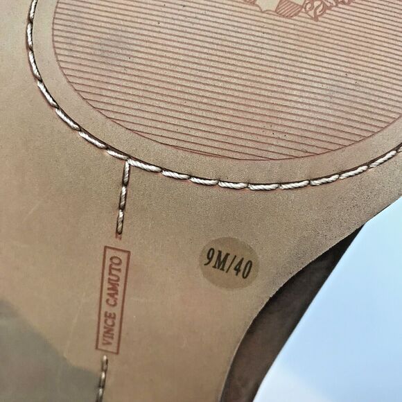 Vince Camuto Kreesi Open Toe Ankle Bootie Womens 9M Brown Suede Back Zip Boots - Picture 9 of 11